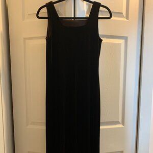 Black velour Andrea Jovine maxi dress, size P